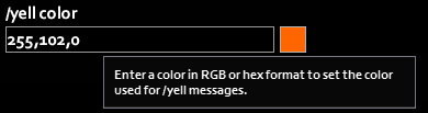 A color option for /yell with the color set to orange