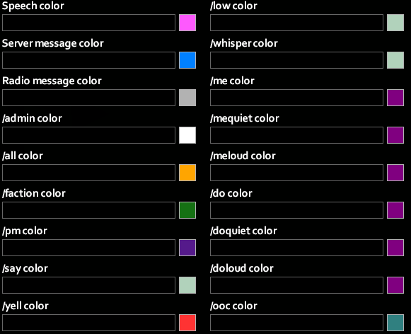 Color customization options