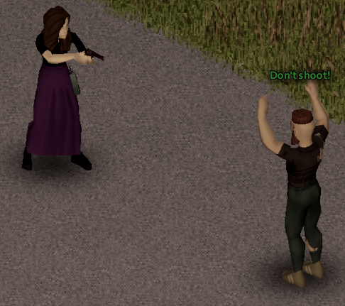 A player using the wave hi emote.